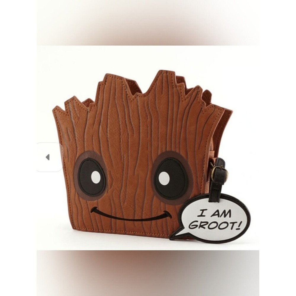 LOUNGEFLY MARVEL " I AM GROOT". GUARDIANS OF THE GALAXY. CROSSBODY BAG.